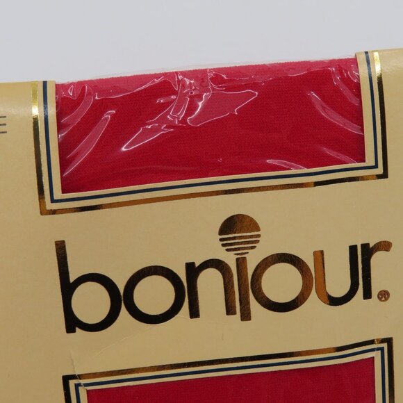 VTG Bonjour Women Small Medium S/M Matte Opaque Red Sandalfoot Pantyhose NEW - Picture 3 of 9